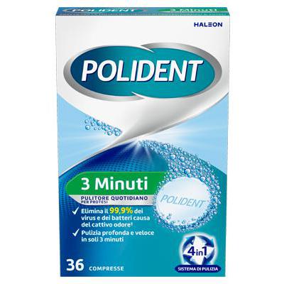 POLIDENT COMPRESSE 3 MINUTI X36 PZ.