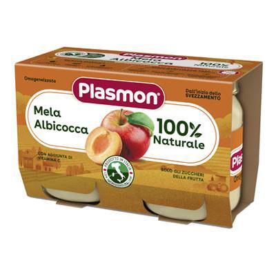 PLASMON OMOGENEIZZATO FRUTTA GR.104X2 ALBICOCCA/MELA + OS