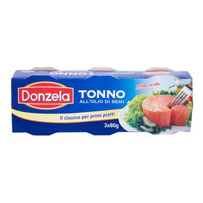 DONZELA TONNO OLIO SEMI DI GIRASOLE GR.80X3