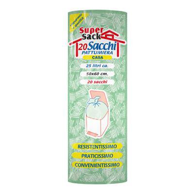 SUPERSACK SACCHI PATTUMIERA CM.50X60 25LT X20 PZ  PEZZI IN B
