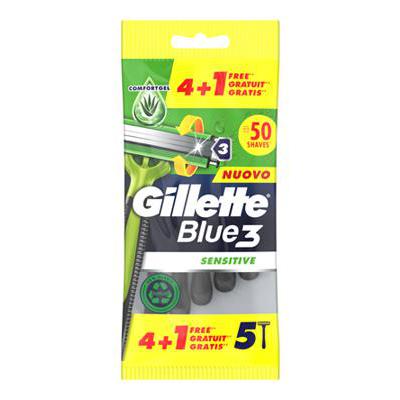 GILLETTE RASOI BLUE 3 SENSITIVE X 4+1