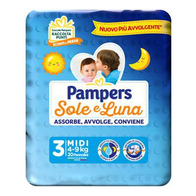 PAMPERS SOLE E LUNA MIDI X 20