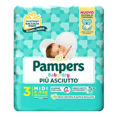 PAMPERS BABY DRY MIDI X 20