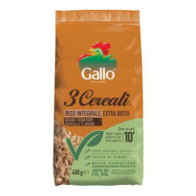 GALLO RISO 3 CEREALI INTEGRALIGR.400