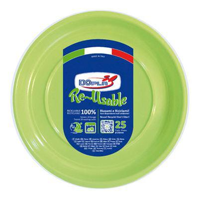 DOPLA PIATTO PIANO X25 VERDE ACIDO 100%RICICLABILE