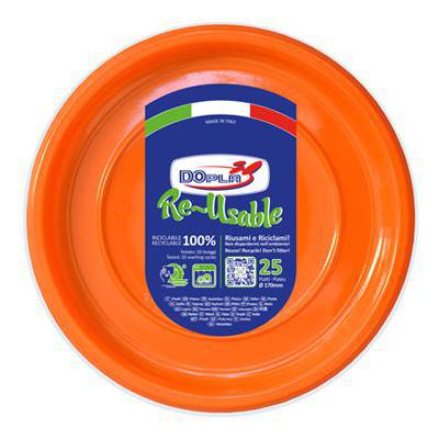 DOPLA PIATTO FRUTTA X25 ARANCIONE 100% RICICLATO