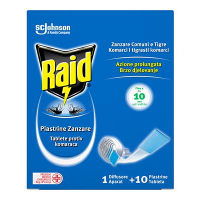 RAID PIASTRINE ANTIZANZARE BASE+10 RICARICHE