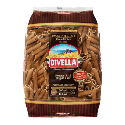 DIVELLA PENNE ZITI RIGATE INTEGRALI GR.500