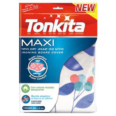 TONKITA MAXI TELO ASSE DA STIRO CON MOLLETTONE CM.140X50