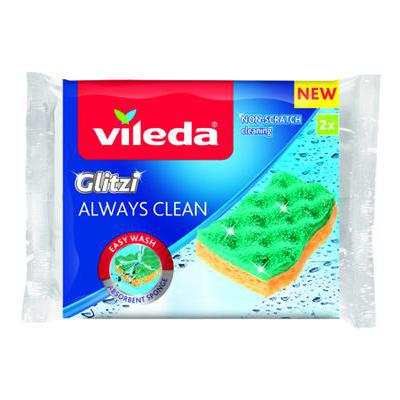 VILEDA GLITZI SPUGNA CLEAN ALWAYS X 2 PEZZI
