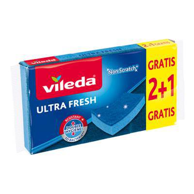 VILEDA SPUGNA ABRASIVA ULTRAFRESH ANTIGRAFFIO 2+1