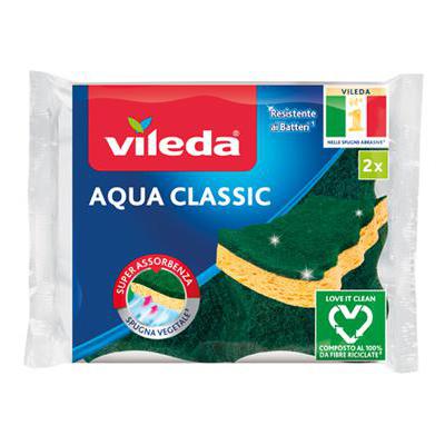 VILEDA SPUGNA ABRASIVA NATURALE AQUA X 2 PEZZI