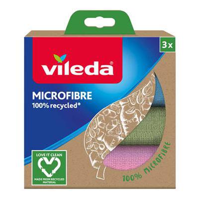 VILEDA MICROFIBRE 100% RECYCLED X 3 PANNI