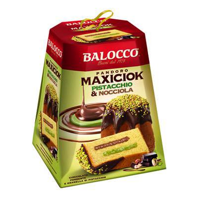 BALOCCO PANDORO GR.800 MAXICIOK  PISTACCHIO/NOCCIOLA