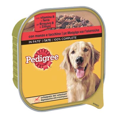 PEDIGREE MENU GHIOTTO MANZO/TACCHINO GR.300 VASCHETTA