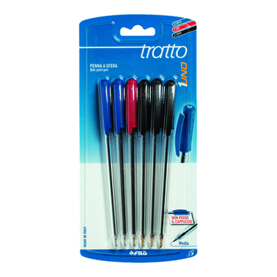 TRATTO PENNE A SFERA X 6PZ ASS2BLU/3NERO/1ROSSO