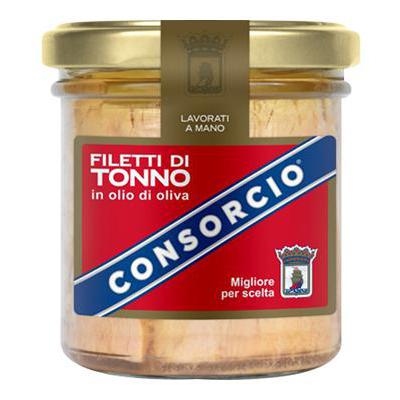 CONSORCIO FILETTI TONNO OLIO OLIVA VASO VETRO G180