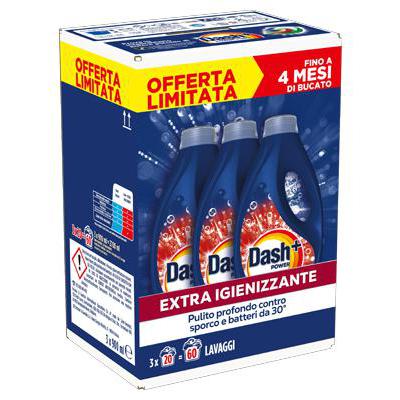 DASH LIQUIDO POWER IGIENIZZANTE 3X20 LAVAGGI