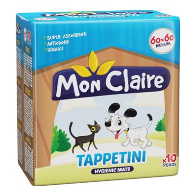 MON CLAIRE TAPPETINI PER ANIMALI CM60X60 10 PEZZI