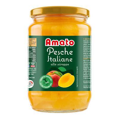 AMATO PESCHE SCIROPPATE ML.720VASO VETRO