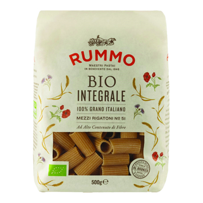 RUMMO MEZZI RIGATONI INTEGRALIBIO N51 GR.500