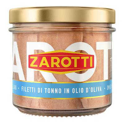 ZAROTTI FILETTI TONNO VASO VETRO OLIO OLIVA GR.110