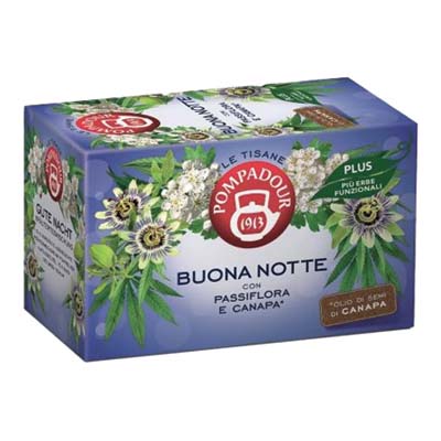 POMPADOUR TISANA BUONA NOTTE PASSIFLORA E CANAPA  18 FILTRI