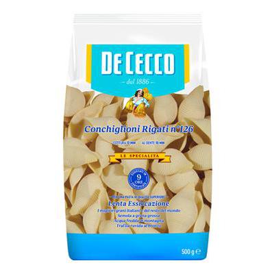 DE CECCO SPECIALIT CONCHIGLIONI RIG.GR.500 N.126