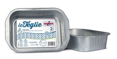OTTIMO TEGLIA ALLUMINIO 2 PORZIONI 3PZ