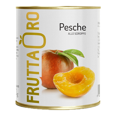 FRUTTA ORO PESCHE SCIROPPATE ML.850 LATTA