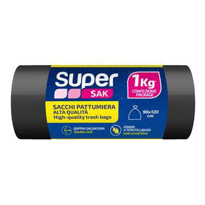 SUPERSAK SACCHI PER RIFIUTI ANTI GOCCIA NERO KG.1  CM.90X120
