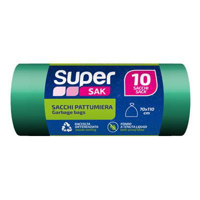 SUPERSAK SACCHI RIFIUTI RACCOLTA DIFFERENZIATA    VERDE CM.7
