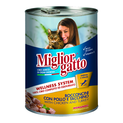 MIGLIOR GATTO BOCCONCINI GR.405 POLLO/TACCHINO