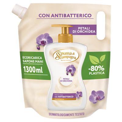 SPUMA SCIAMPAGNA ECORICARICA SAPONE MANI PETALI DIORCHIDEA L