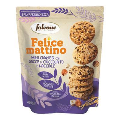 FALCONE MINI COOKIES CON GOCCEDI CIOCCOLATO & NOCCIOLE GR.4