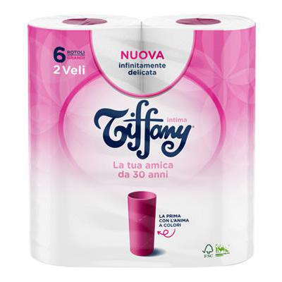 TIFFANY CARTA IGIENICA 2V 6 ROTOLI INTIMA ANIMA COLORATA
