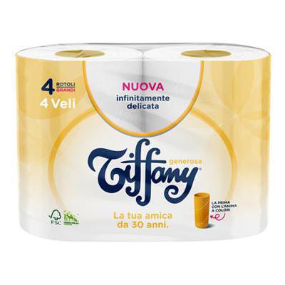 TIFFANY CARTA IGIENICA 4 VELI4 ROTOLI GENEROSA ANIMA COLORA