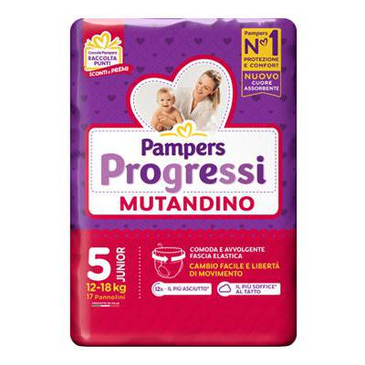 PAMPERS PROGRESSI MUTANDINO JUNIOR  X17 12-18 KG