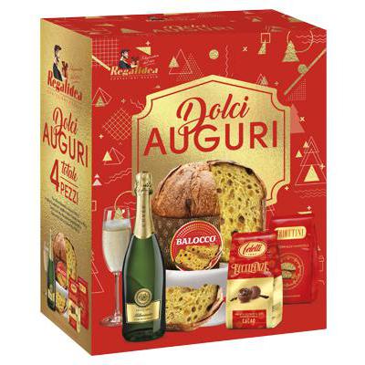 REGALIDEA DOLCI AUGURI PANETTONE STRENNA X 4 PZ.