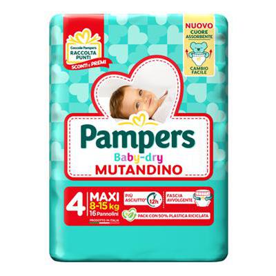 PAMPERS BABY DRY MUTANDINO MAXI X16 8-15 KG