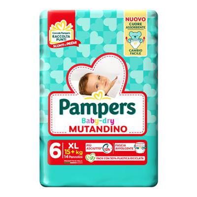 PAMPERS BABY DRY MUTANDINO XLX14 15+KG