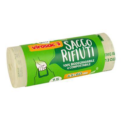 VIROSAC ROTOLO RIFIUTI 45X60 X15PZ NEUTRO