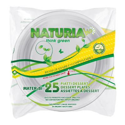 NATURIA PIATTO DESSERT PLASTICA BIO 170 X25 PZ