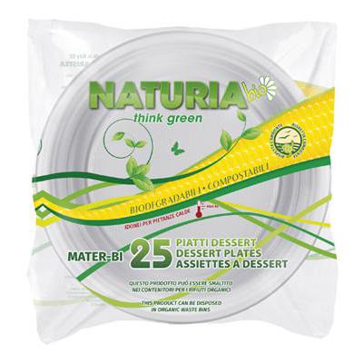 NATURIA PIATTO DESSERT PLASTICA BIO 170 X50 PZ