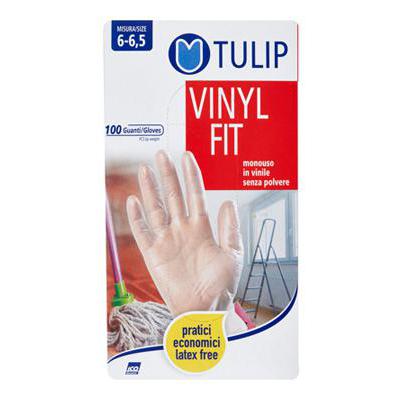 TULIP VINYL FIT GUANTI TG.S PZ.100 VINILE NO POLVE