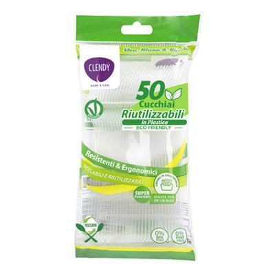 CLENDY CUCCHIAI RIUTILIZZABILITRASPARENTI X50 PZ