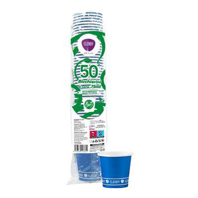 CLENDY BICCHIERINO CAFFE BIO BLU X 50 PZ