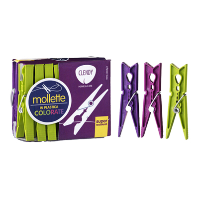 CLENDY MOLLETTE COLORATE X16PLASTICA  COD.207011