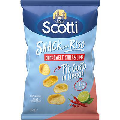 SCOTTI SNACK RISO CHIPS SWEETCHILI&LIME GR.40