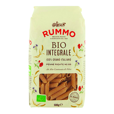 RUMMO PENNE RIGATE INTEGRALI BIO N66 GR.500